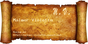 Malmer Violetta névjegykártya